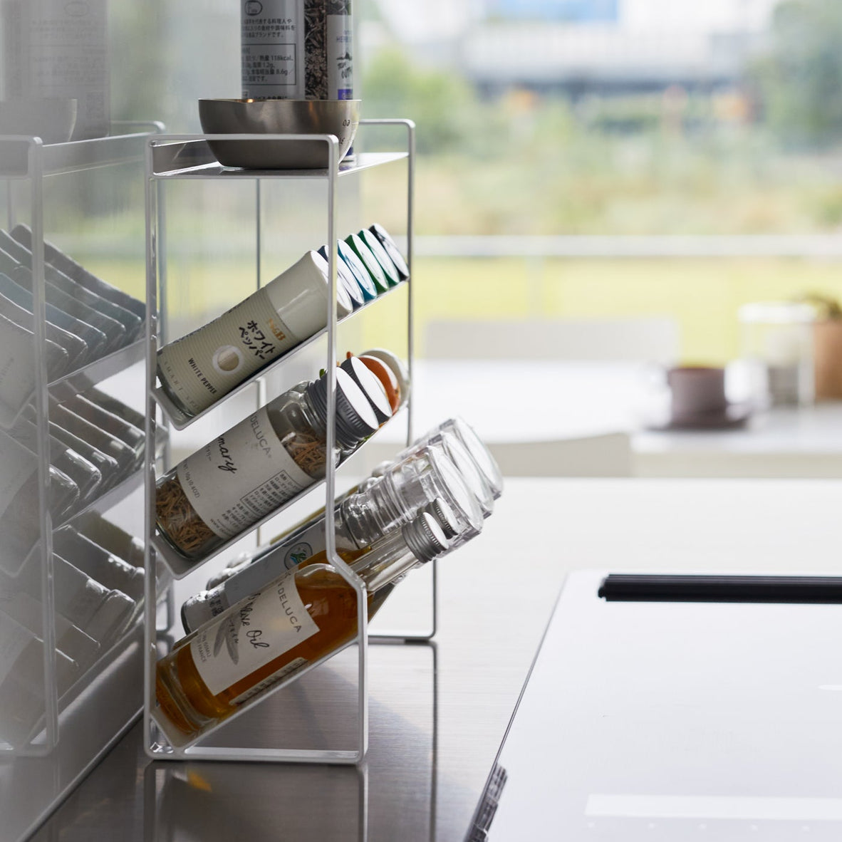 Four-Tier Slim Spice Rack - Steel
