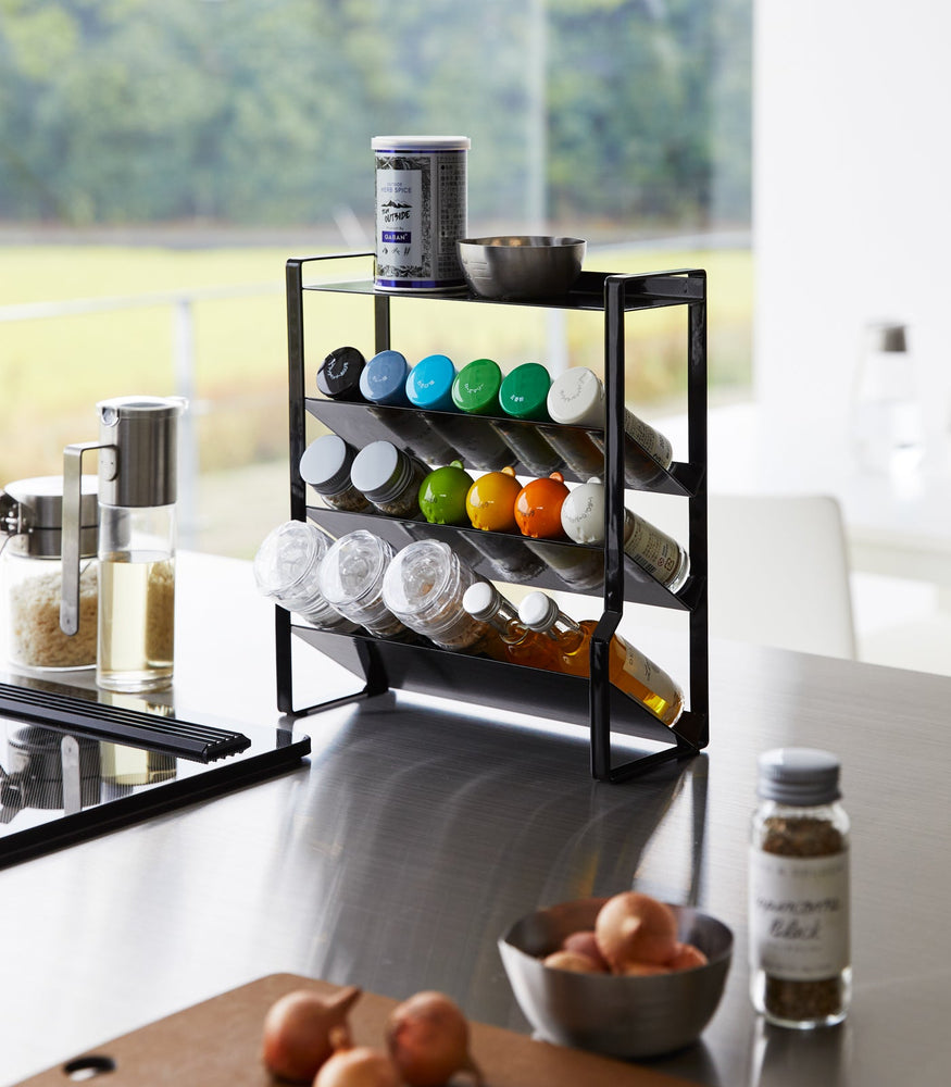 Yamazaki Home Four-Tier Slim Spice Rack - Steel - The Spice House