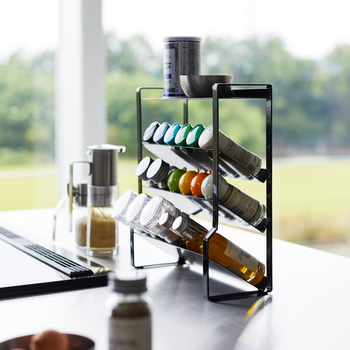 Four-Tier Slim Spice Rack - Steel