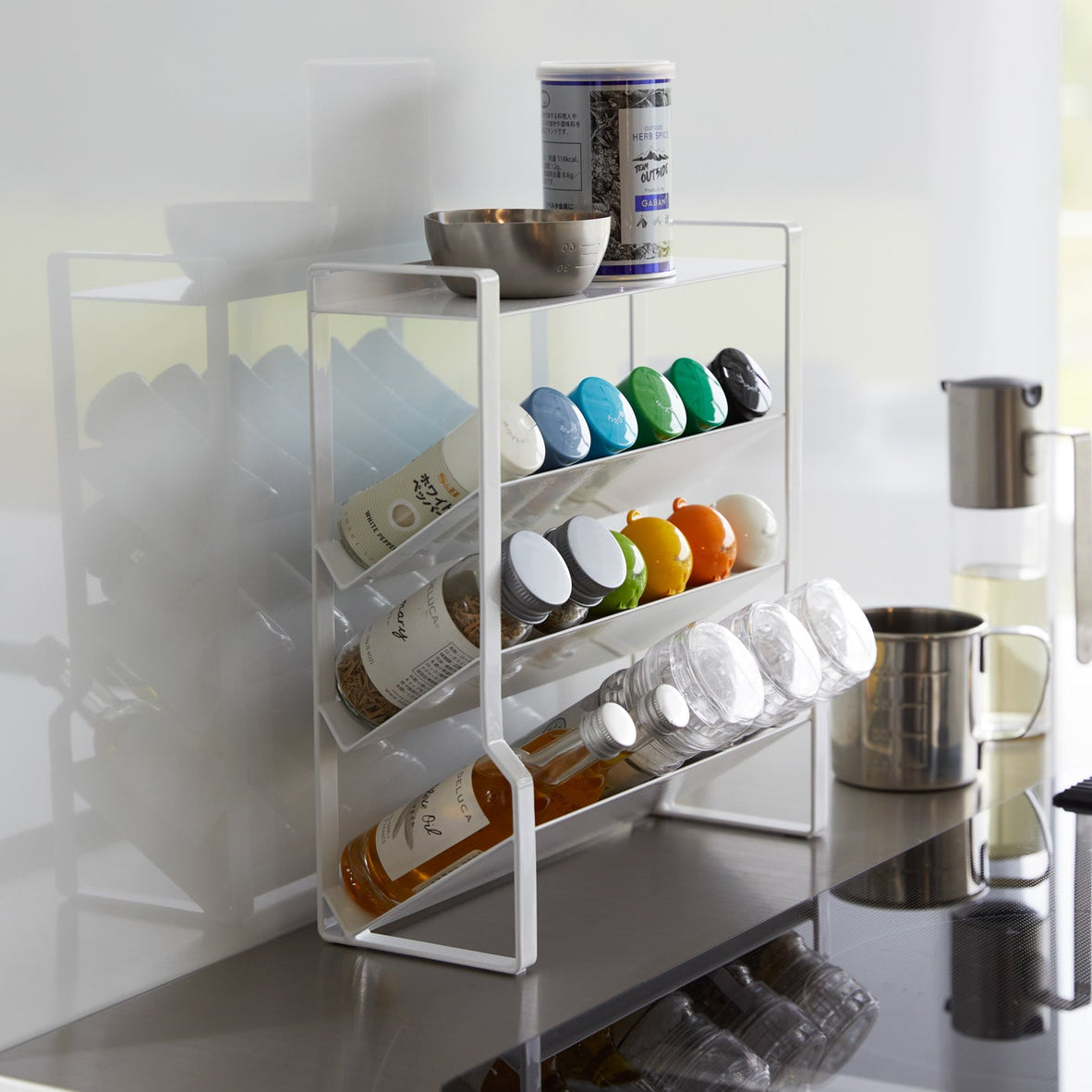 Four-Tier Slim Spice Rack - Steel