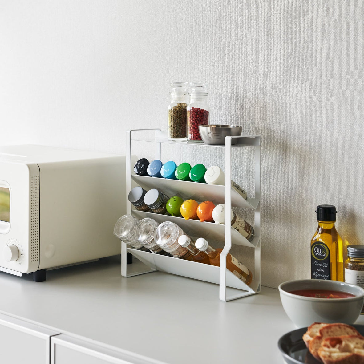 Four-Tier Slim Spice Rack - Steel