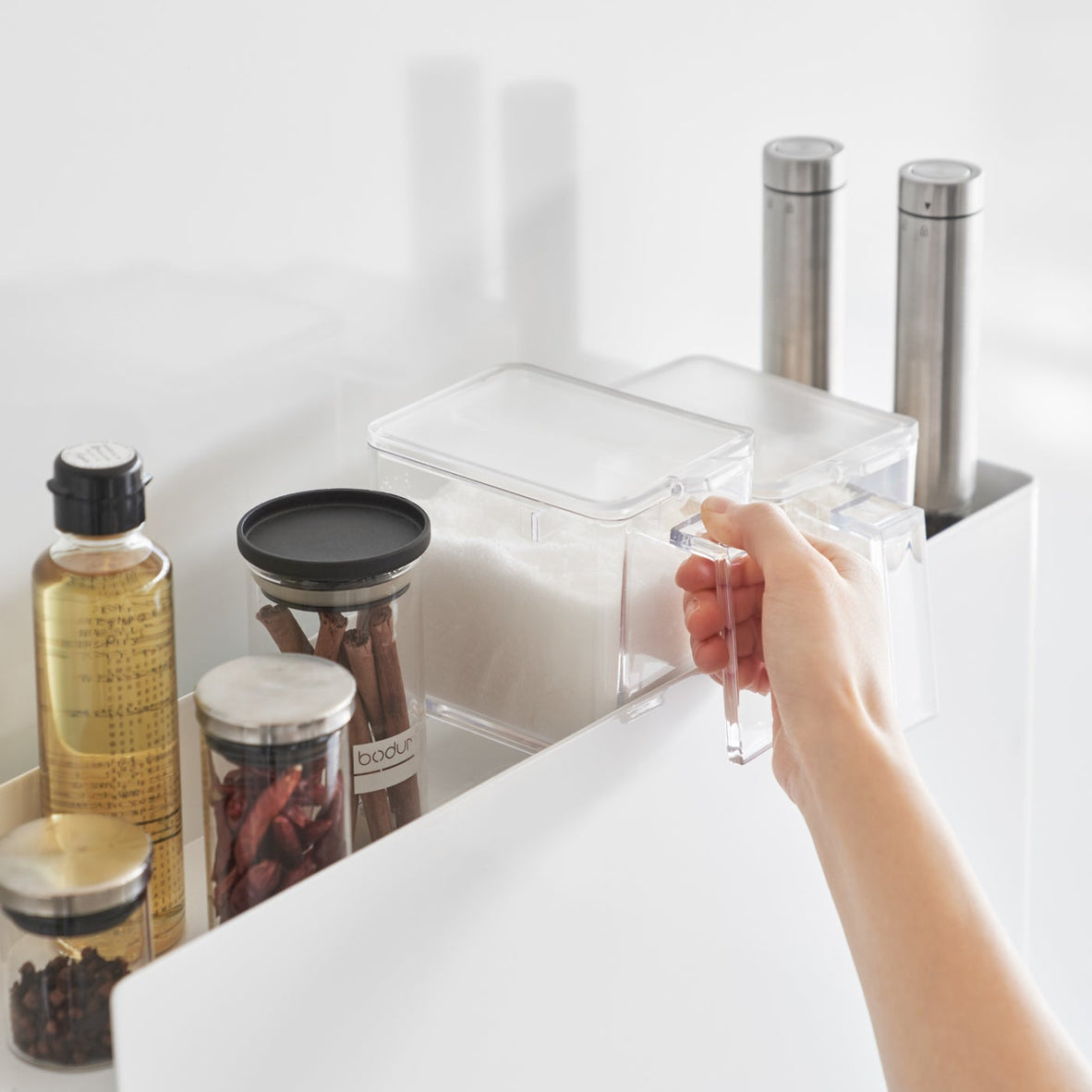 Two-Tier Sliding Drawer Seasoning Rack - Steel