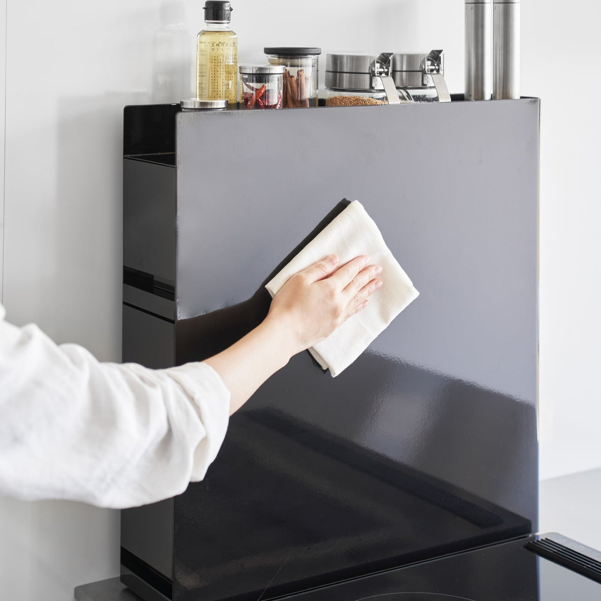 Two-Tier Sliding Drawer Seasoning Rack - Steel
