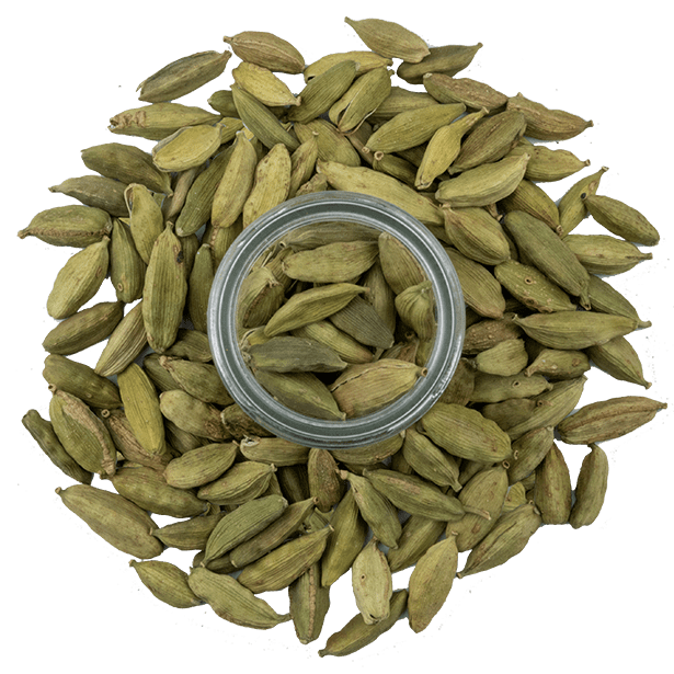 Green Cardamom Pods in Jar