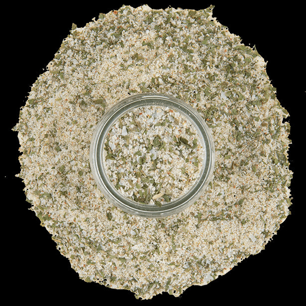 overhead view of ranch dressing mix