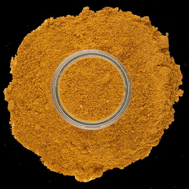 overhead view of aji amarillo powder