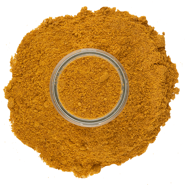 overhead view of aji amarillo powder