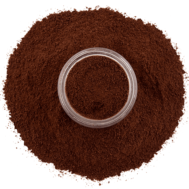 overhead view of espresso powder