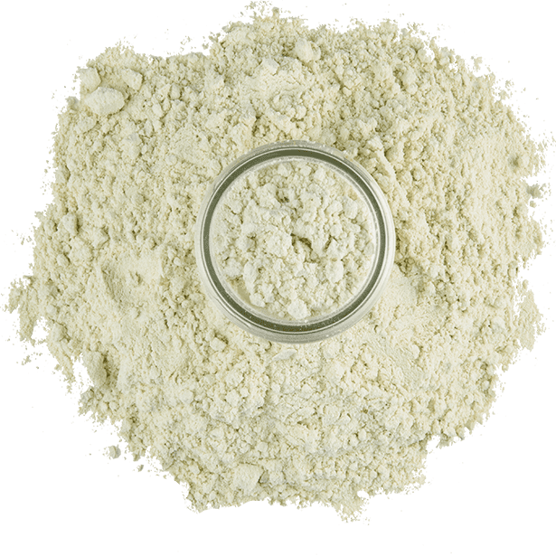 overhead view of wasabi powder
