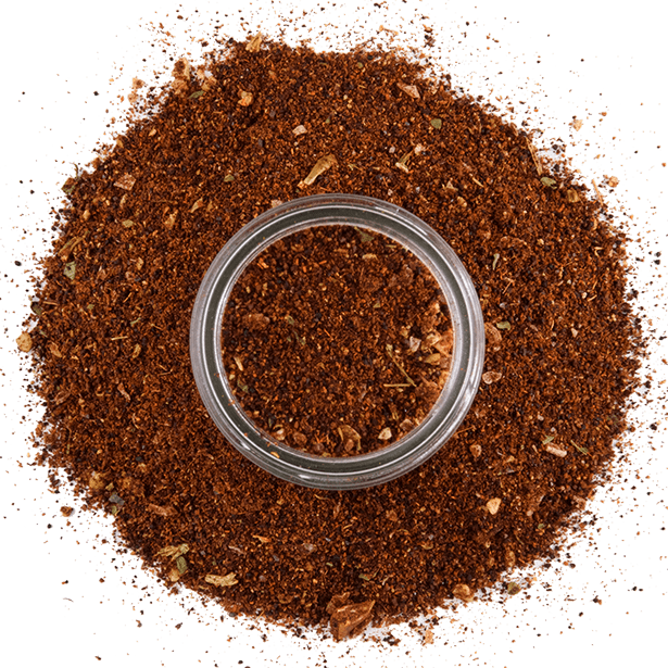 overhead view of chili con carne blend